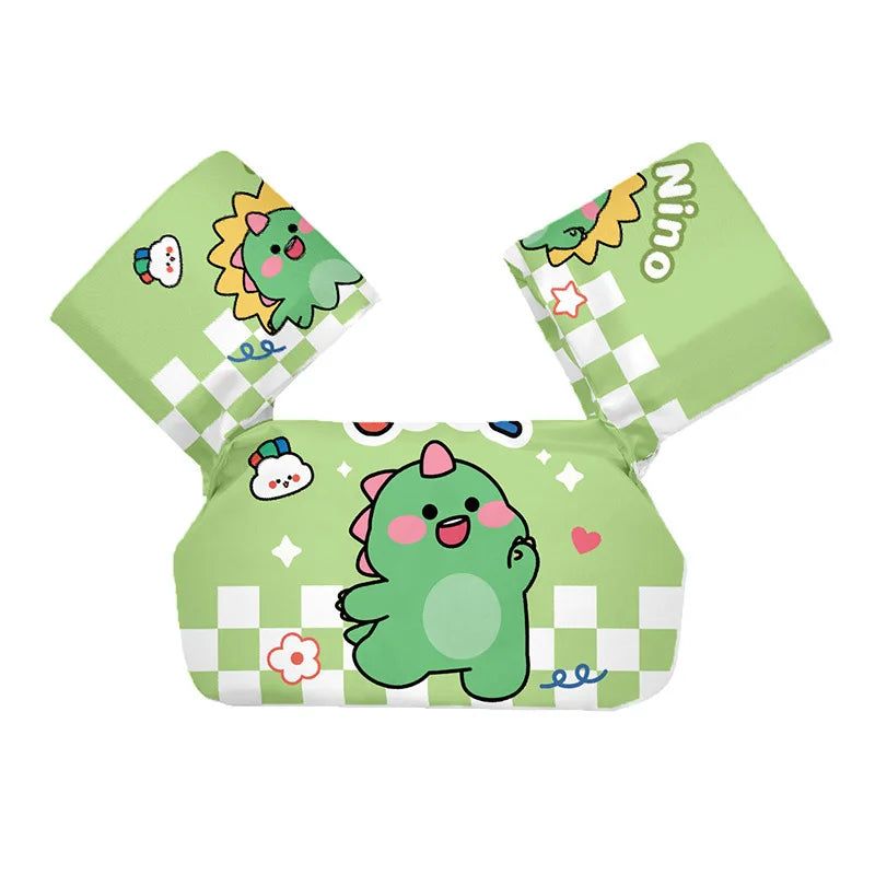 Baby Float Cartoon Arm Sleeve Swimsuit Foam Safety Adjustable Life Jacket Swimming Training Floating Pool Float Swimming Ring