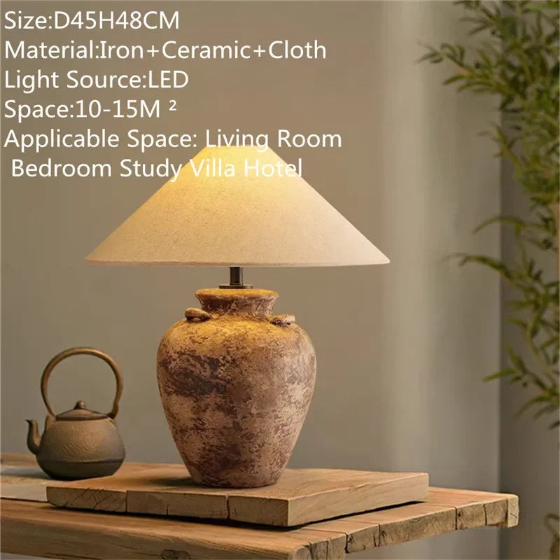 ULANI Contemporary Ceramic Table Lamp American Retro Creativity Living Room Bedroom Study Villa Hotel Homestay Desk Light
