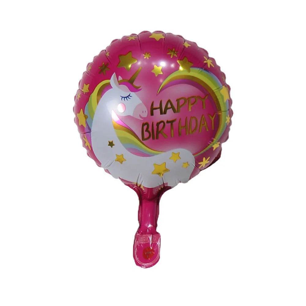 10pcs 10 Inch Birthday Theme Foil Balloons Round Air Inflatable Ballon Kids Toys Happy Birthday Party Decoration Baby Shower - AIAZ