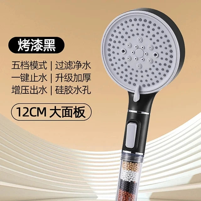 5 Modes High Pressure Shower Head Anti Limestone Filter Hygienic Remove Calcario Shower with Holder and Hose Bathroom Accessorie