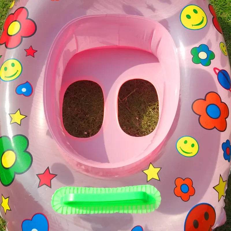 Baby Kids Swimming Floats Cartoon Ring Safety Swimming Ring Inflatable Swim Float Seat Boat Water Fun Pool Toy Gift for Baby Kid - AIAZ