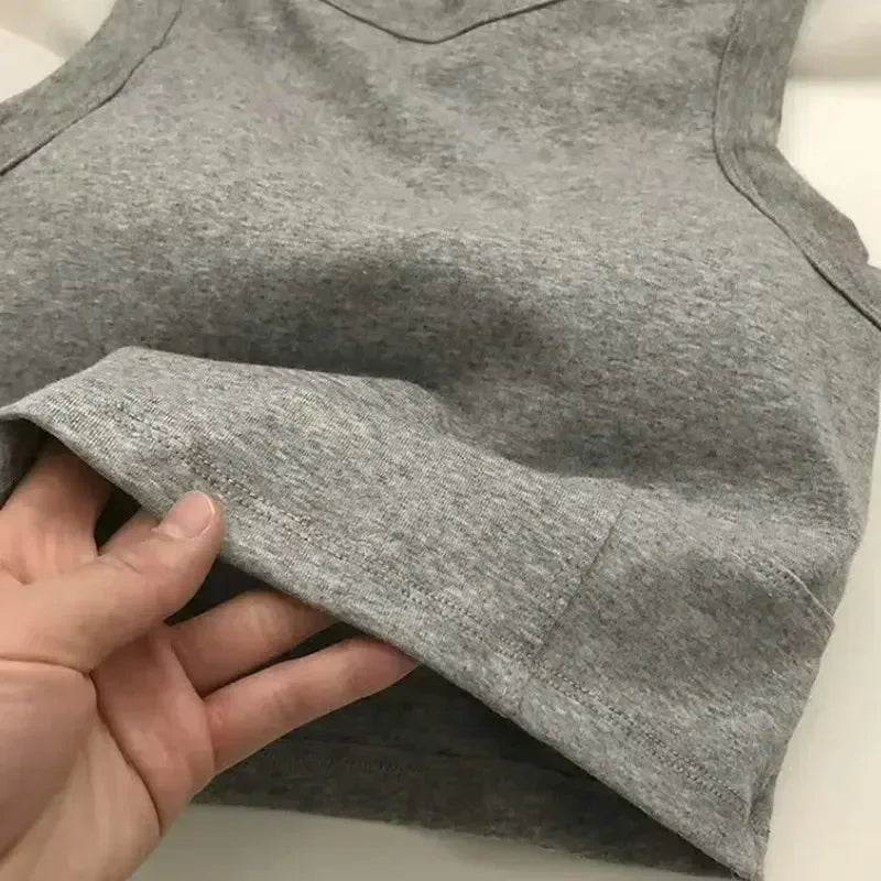 Women Crop Tops Sexy Solid Camisole One-piece Tube Top Seamless Sports Tank Top Wireless Underwear Padded Bra Bralette Vest - AIAZ