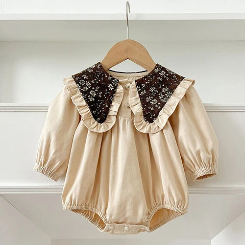 2025 New Spring 0-24M Baby Girl Clothing Infant Baby Girls Jumpsuit Long Sleeved Cotton Embroidery Newborn Baby Girls Bodysuits