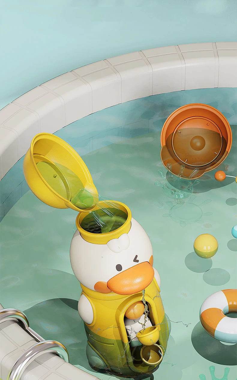 New Cute Duck/Elephant Baby Shower Bath Toys Children Water Play Spinner with Suction Cup Waterwheel Games for Kid Bathroom - AIAZ