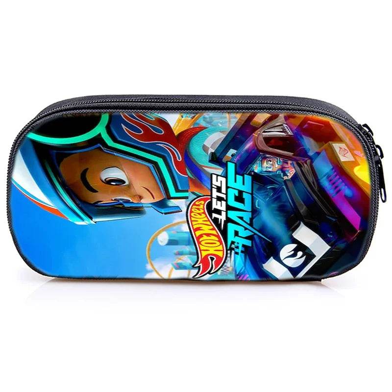 Hot Wheels Let's Race Print Backpack 3pcs Set Boys Girl Child School Bookbag Large Capacity Student Backpack Back to School Gift - AIAZ