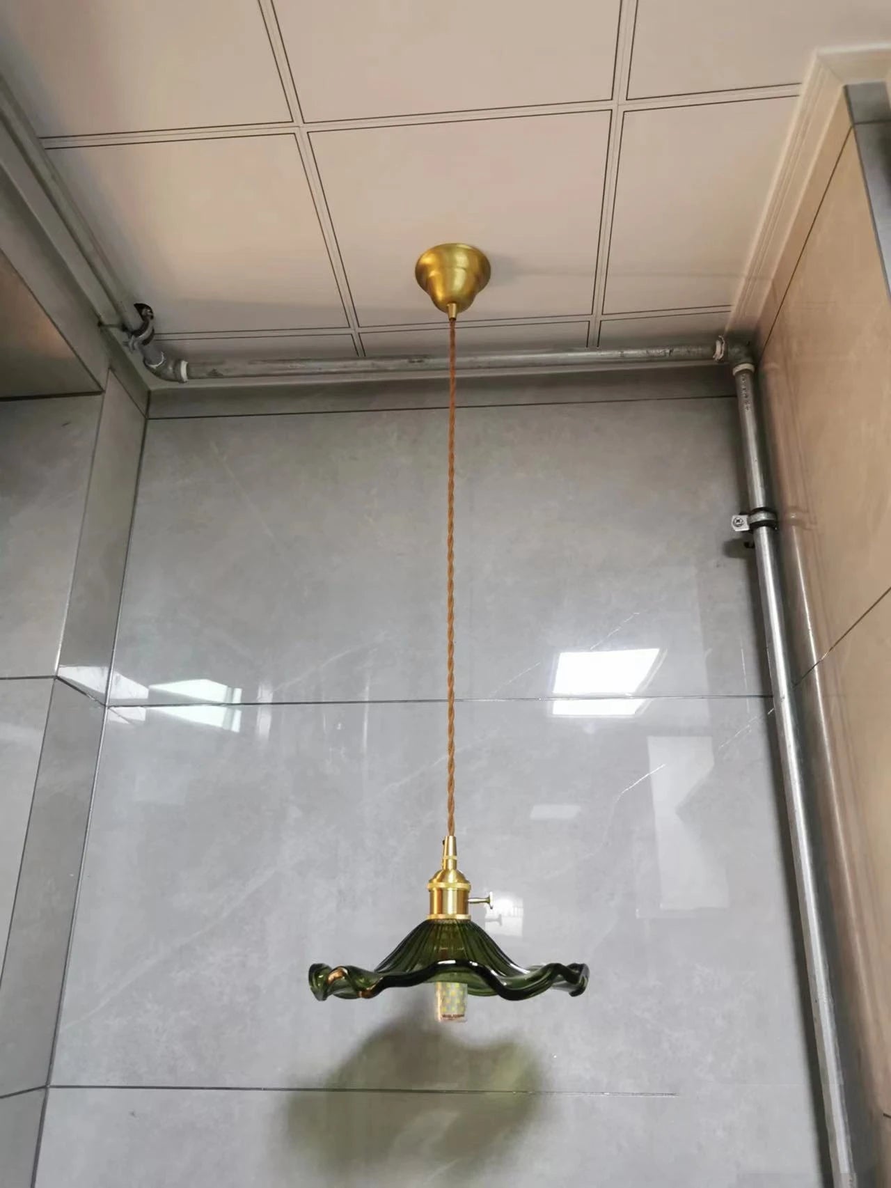 IWHD Nordic Style Simple LED Pendant Light Fixtures Bedroom Living Room Bar Colorful Glass Copper Hanging Lamp Lights Edison