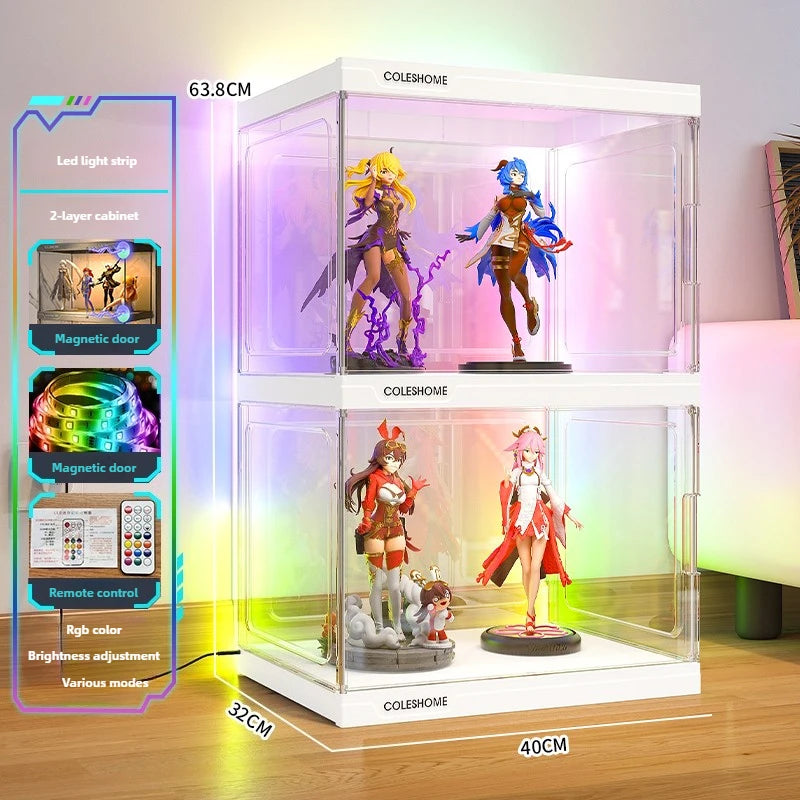 Handmade Display Cabinet, Decorative Model, Building Block Storage Box, Transparent Lego Layered Toy Rack for Household Use
