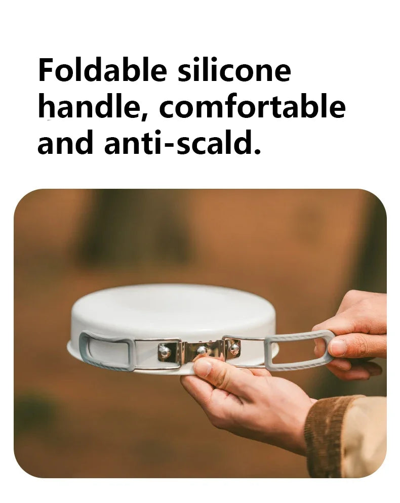 Naturehike Camping Cookware Ceramic Non-Stick Set Of Pots Outdoor Portable Tableware Kettle Frying Pan Cookset Kitchen Utensils