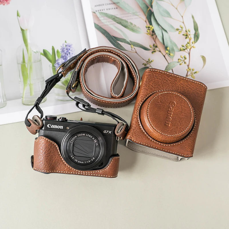 new luxury handwork Camera PU leather Bag Body BOX Case For canon G7X2 G7X3 G7X Mark ii iii Protective sleeve shell