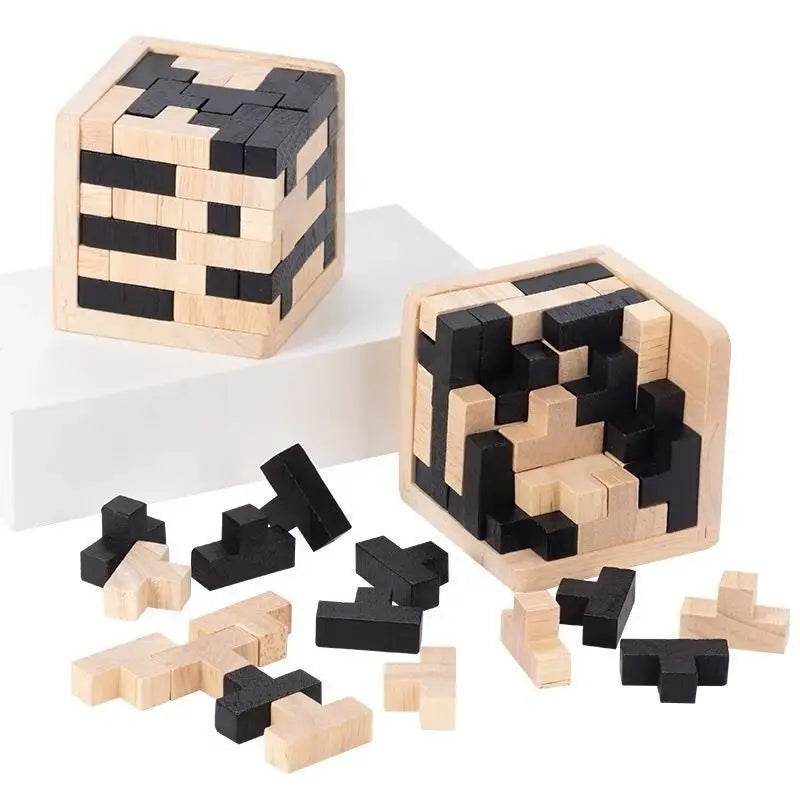Funny Wooden Puzzles IQ Toys 54T Cube Educational Toys For Kids Intellectual Game For Adults And Puzzle Enthusiasts - AIAZ