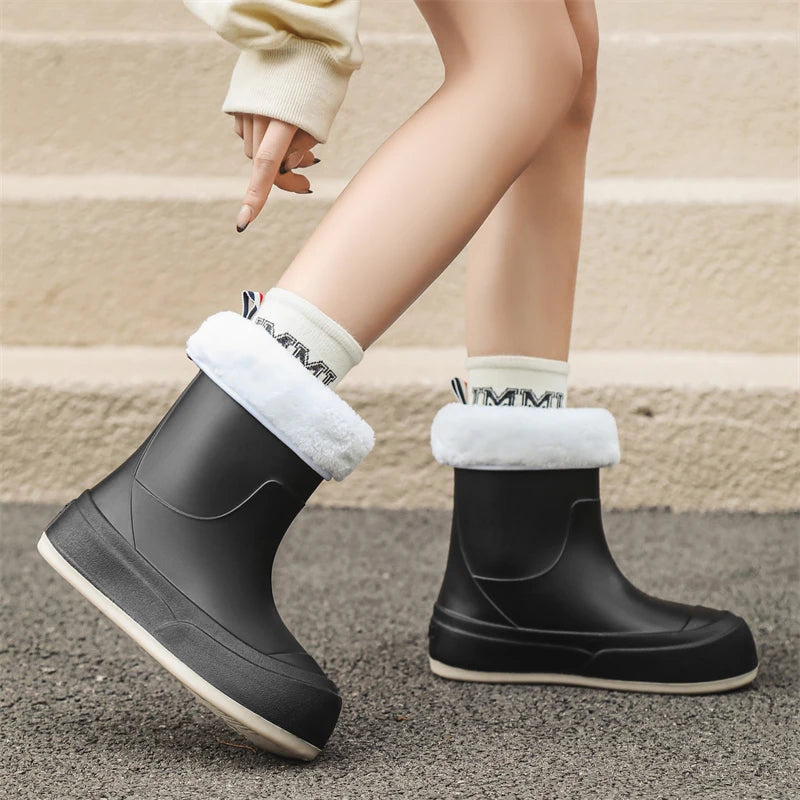 Cute Parent-Child Rain Boots Women's Anti-Slip Waterproof oes Four Seasons Universal Slip-Resistant Rubber Boots