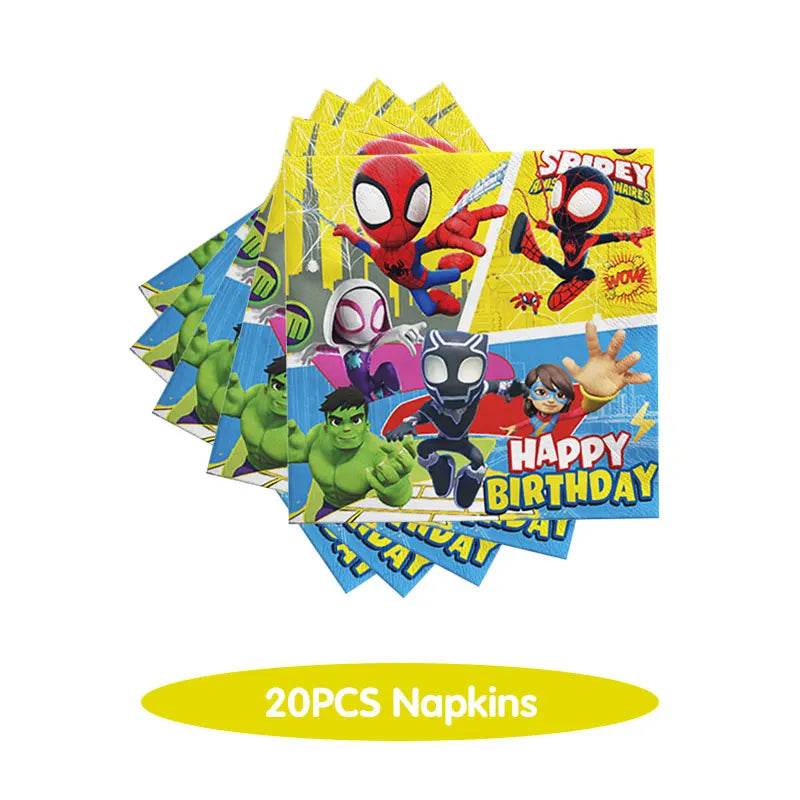 Spidey And His Amazing Friends Birthday Decoration Party Supplies Paper Cups Plates Napkins Tableware Tablecloth Kids Balloons - AIAZ