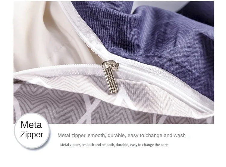 3PC 100% Cotton Duvet Cover Set Striped Printing 1PC Duvet Cover 2PC Pillowcase Cotton Soft Skin Friendly Bedding