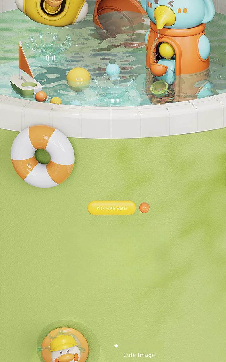 New Cute Duck/Elephant Baby Shower Bath Toys Children Water Play Spinner with Suction Cup Waterwheel Games for Kid Bathroom - AIAZ