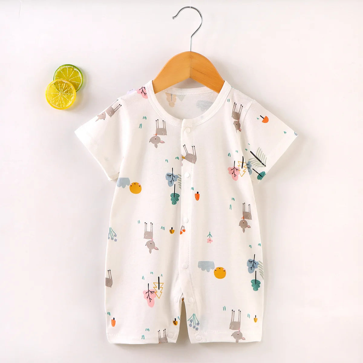 2025 New Baby Onesies Climbing Clothes Pure Cotton Summer Newborn Boys Girls Rompers Short-Sleeved Thin Harness Infant Clothes