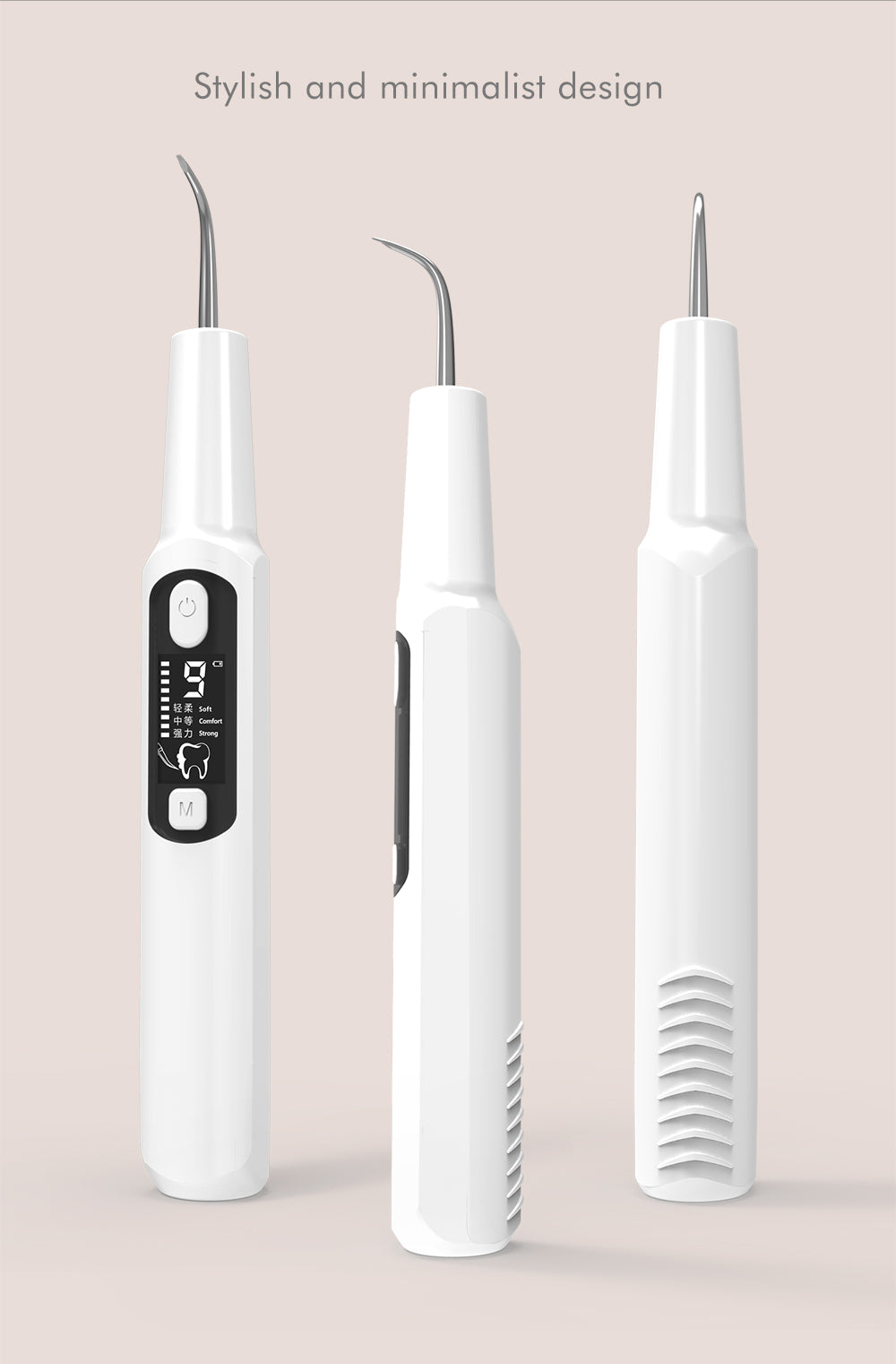 Electric Sonic Dental Calculus Scaler Oral Teeth Tartar Remover Plaque Stains Cleaner Removal Tooth Whitening Portable with LED