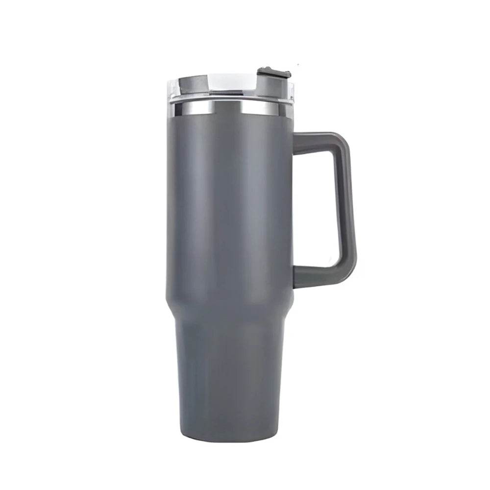 Water Bottle with Handle and Straw 40 Oz Water Bottle Keeps Water Cold for Longer Stainless Steel Bottle Insulated Mug - AIAZ