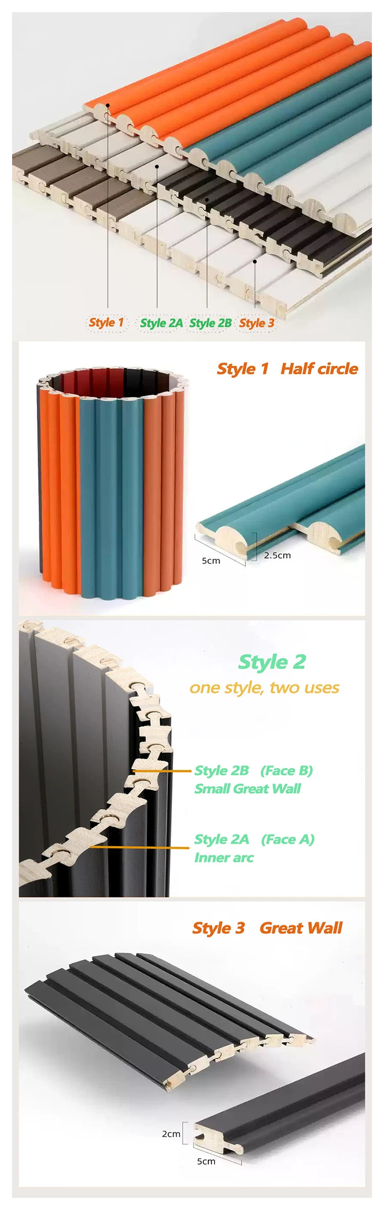 6 pieces 2.3M Rotating Solid Wood Grille Panel - Small Great wall Wrapped Cylinder Curved Internet Red Background Wall