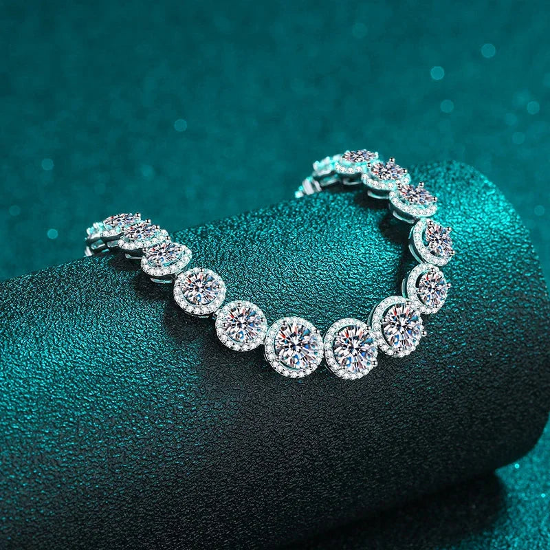 NeeTim D Color Moissanite Tennis Bracelet 925 Sterling Silver with White Gold Plated Shiny Bracelets Chian for Women Wholesale