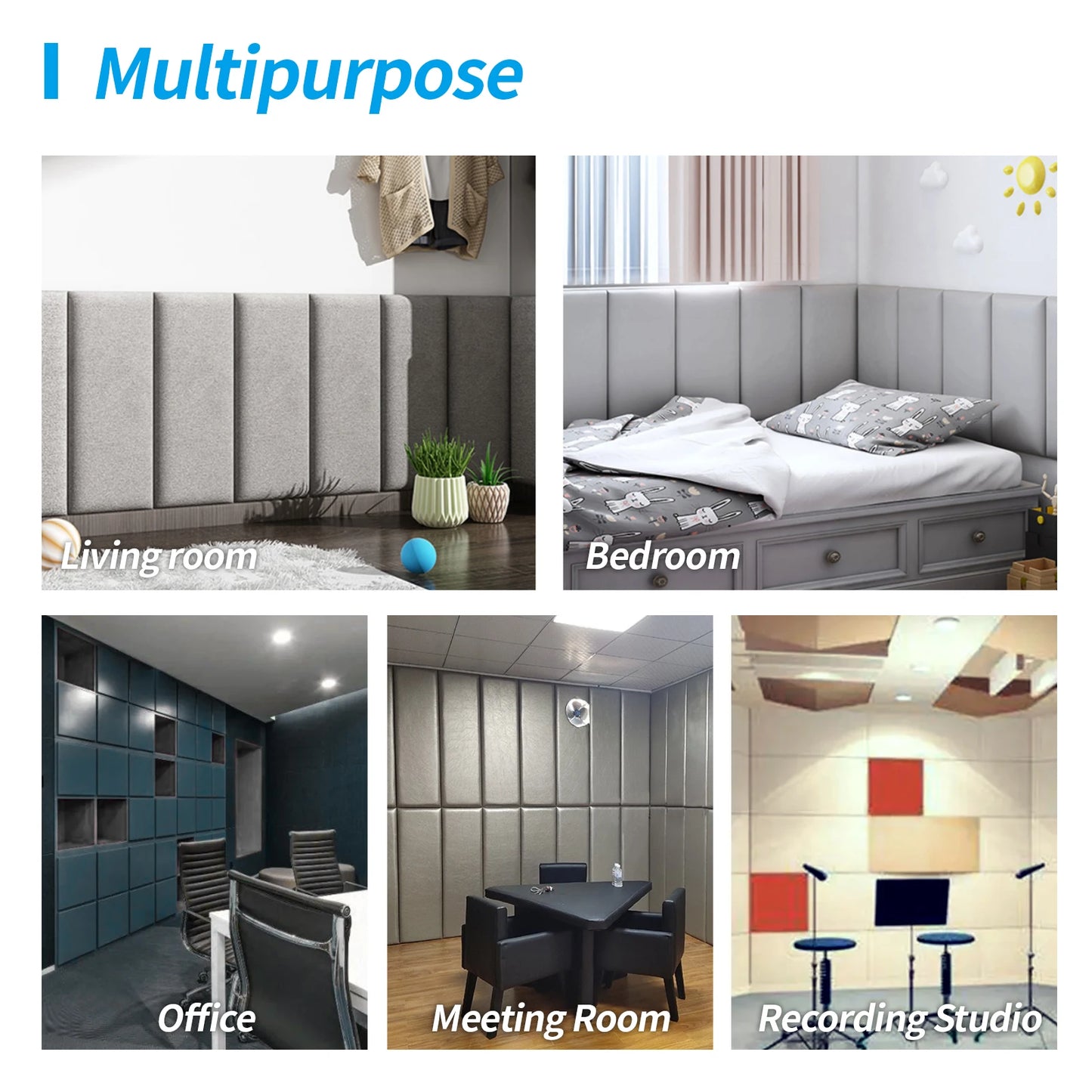 Art3d Adjustable Headboard for King, Twin, Full and Queen, Wall Mounted Upholstered Wall Panels (6 PCS, 9.84" x 9.84")