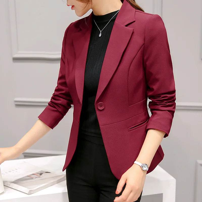 Elegant Business Lady Jacket New Women Full Sleeve Work Blazer Female Casual Coat Six Color Available Blazer Women Clothing - AIAZ