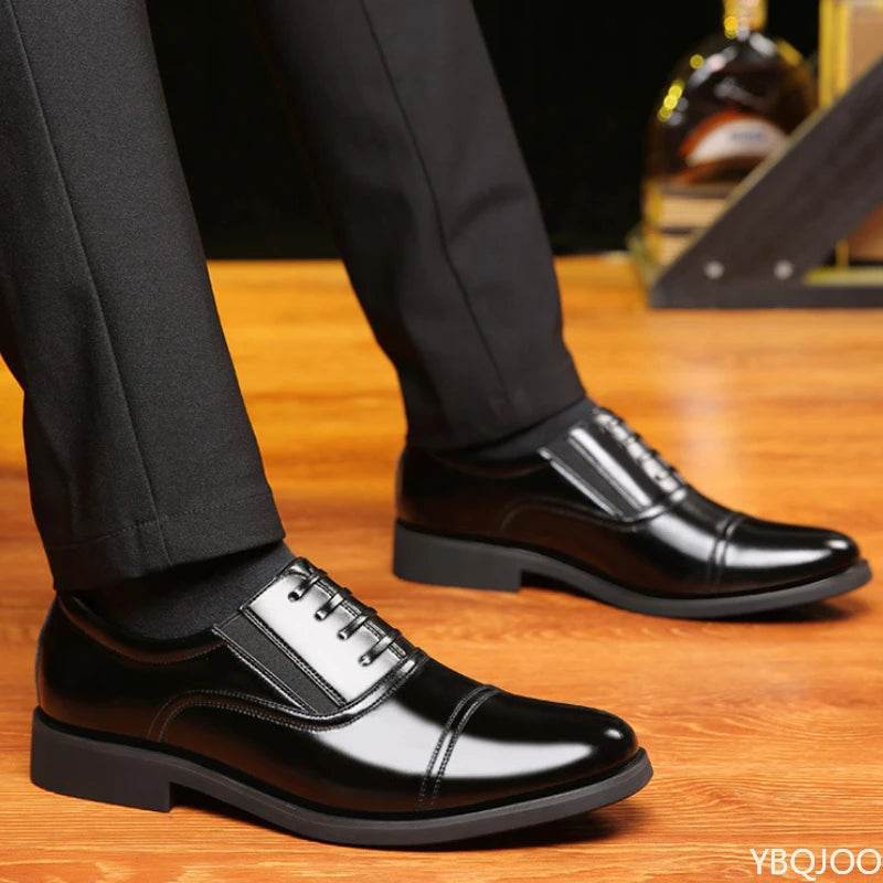 Business Men's leather Shoes Fashion new formal shoe Black round toe work shoes Versatile comfortable Male flats Zapatos Homme - AIAZ