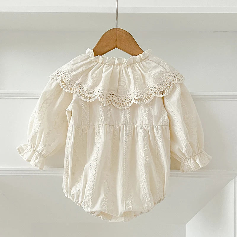 2025 New Spring 0-24M Baby Girl Clothing Infant Baby Girls Jumpsuit Long Sleeved Cotton Embroidery Newborn Baby Girls Bodysuits