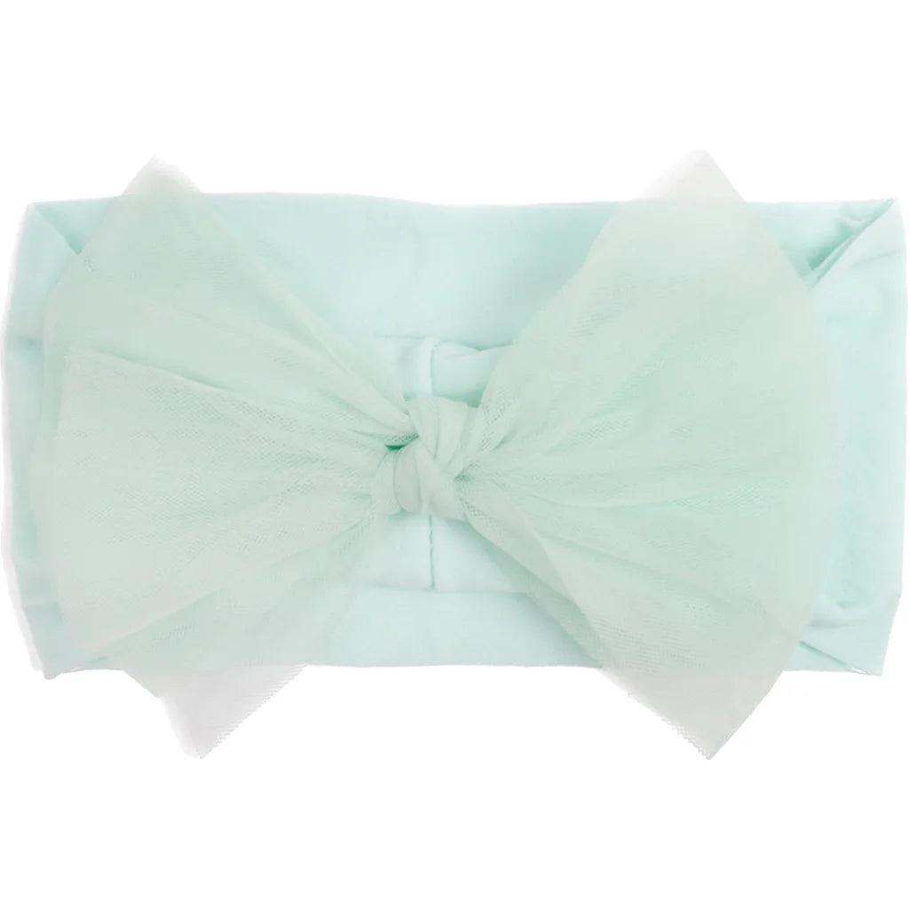 Pudcoco Baby Girls Headbands Soft Tulle Bow Head Wraps Fashion Hairbands for Newborn Infants 0-2T