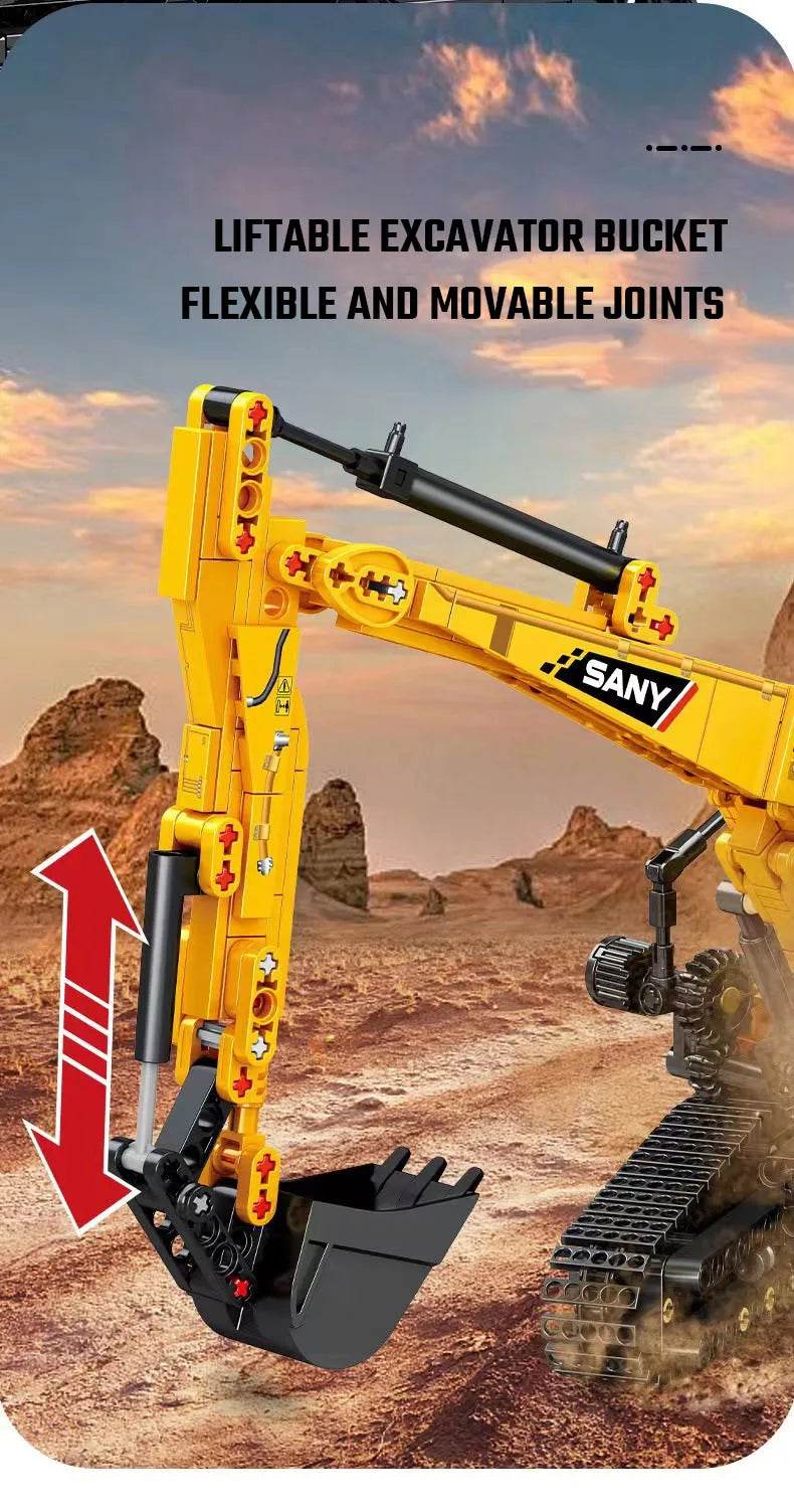SEMBO BLOCK 1022pcs Excavator Models Building Blocks MOC City Construction Engineering Vehicle Bricks Educational Toys Boys Gift - AIAZ