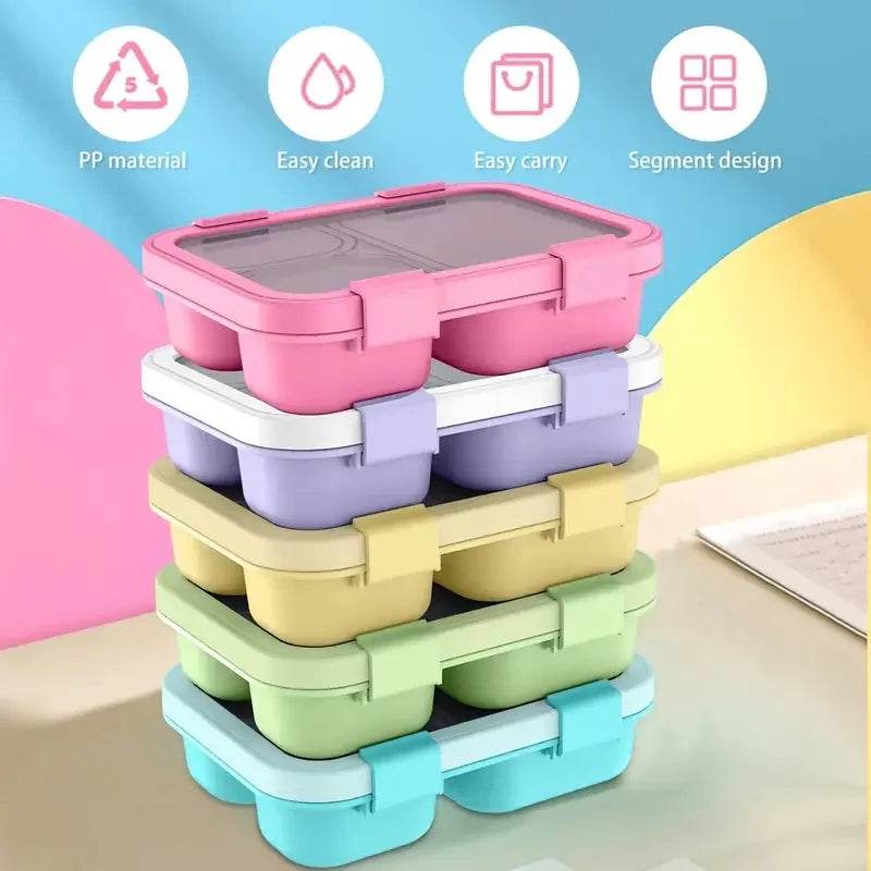 Bento Box Leakproof Lunch Food Storage with Stackable Design Carry Handles Office School for Kitchen Restaurant Use Lunch Box - AIAZ