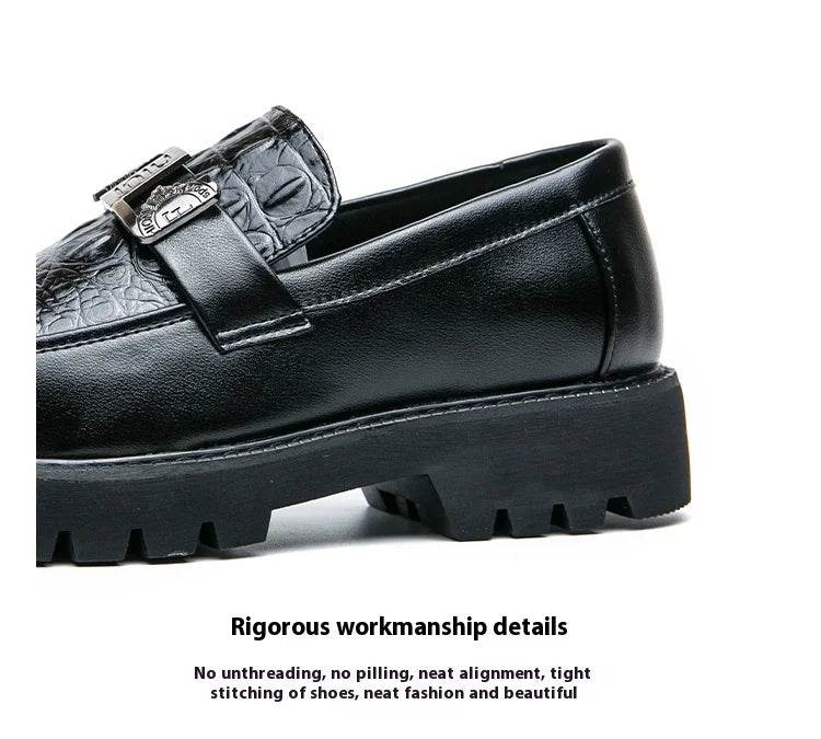 2025 men's party and business loafers, thick-sole men's formal thick-sole shoes, comfortable slip-on fashion casual shoes - AIAZ
