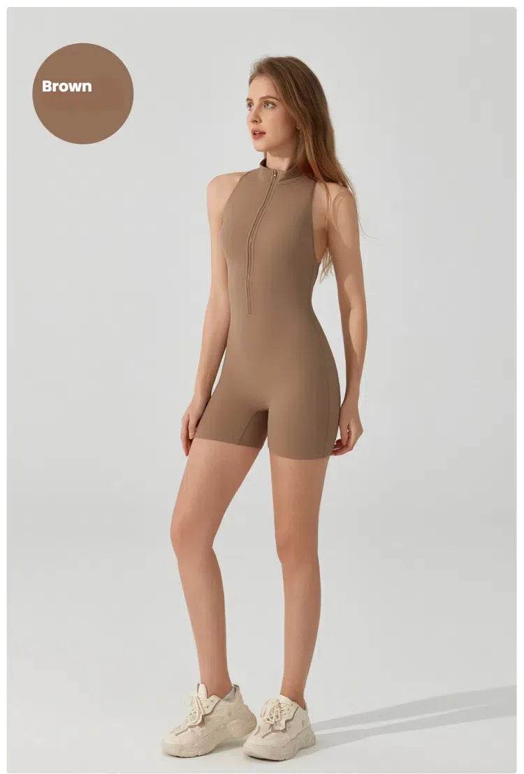 Jumpsuit woman Sexy High Back V-Cut jumpsuits for woman Yoga Peach Butt Lifting Sportswear Bodysuit Female clothing overalls - AIAZ