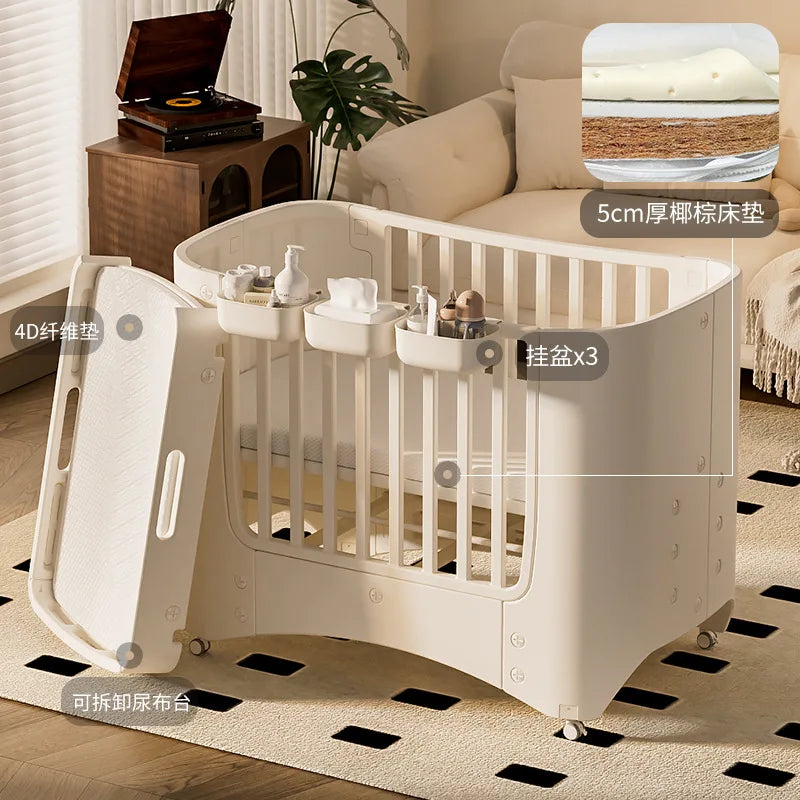 Crib Adjustable Movable Splicing Game Bed Baby Multifunctional Diaper Table