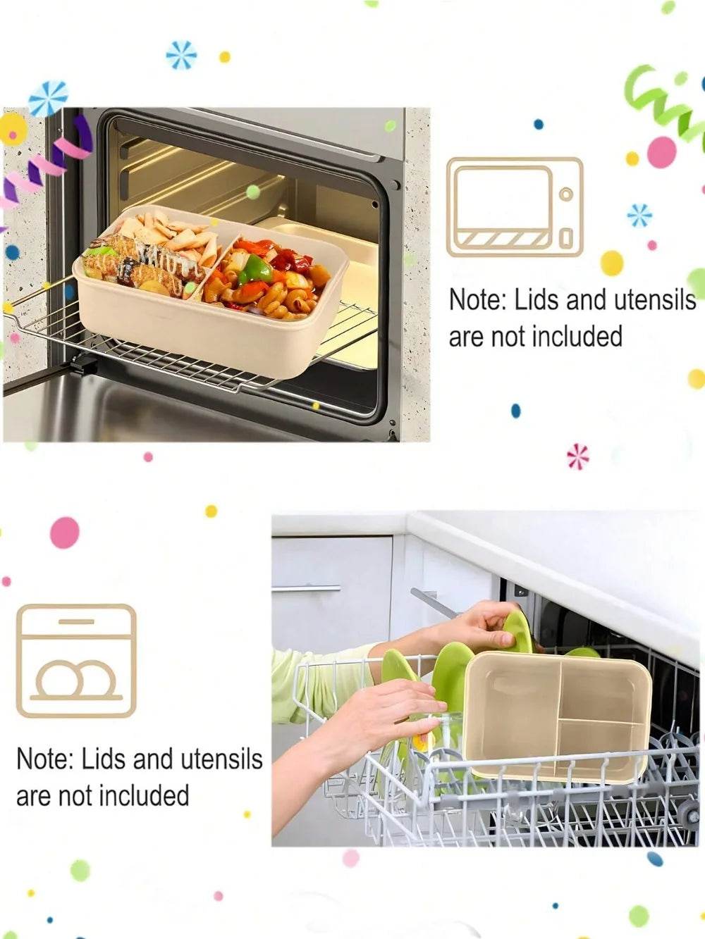 1Pc Bento Box Adult Lunch Box With 4 Compartments,Utensils, Sauce Jar, Muffin Liners, Microwave&Dishwasher Safe, Back To School - AIAZ