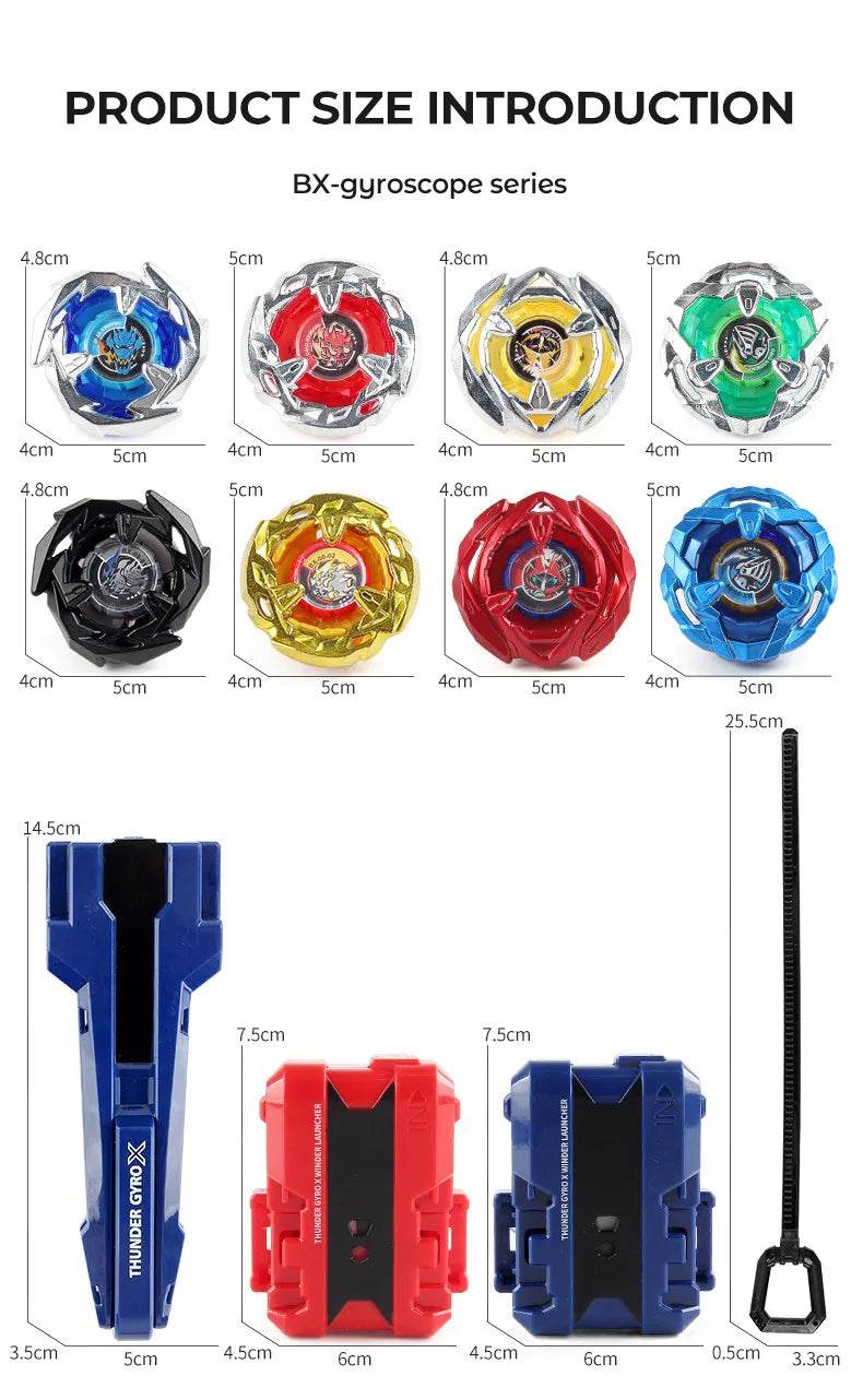 8 PCS BX Bey X with Grip and Launchers Tool box Set Toys - AIAZ
