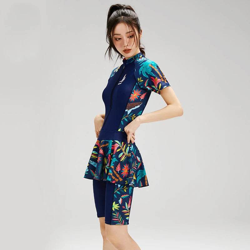 Fashion Burkini Turkey Sport Muslim Swimwear Plus Size Short Sleeve Islamic Swimsuit Women Modest Swim Skirt Swimming Suit - AIAZ