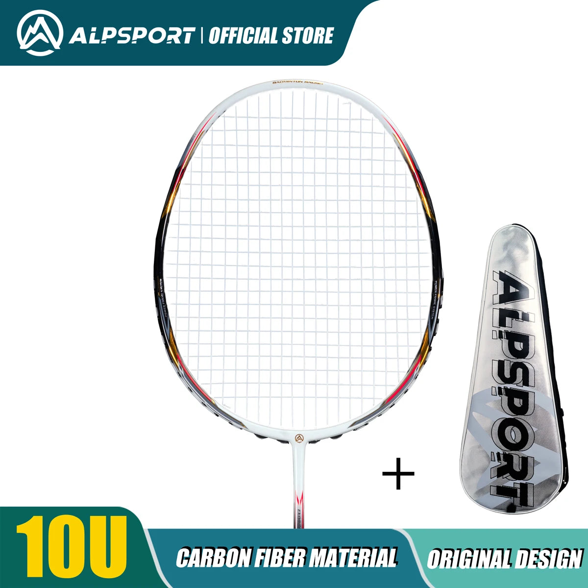 ALPSPORT AIR 10U  Ultralight 52g T800 Badminton Racket Fast Rebound  Lmported MAX 28LBS Carbon fiber + Titanium Badminton Racket