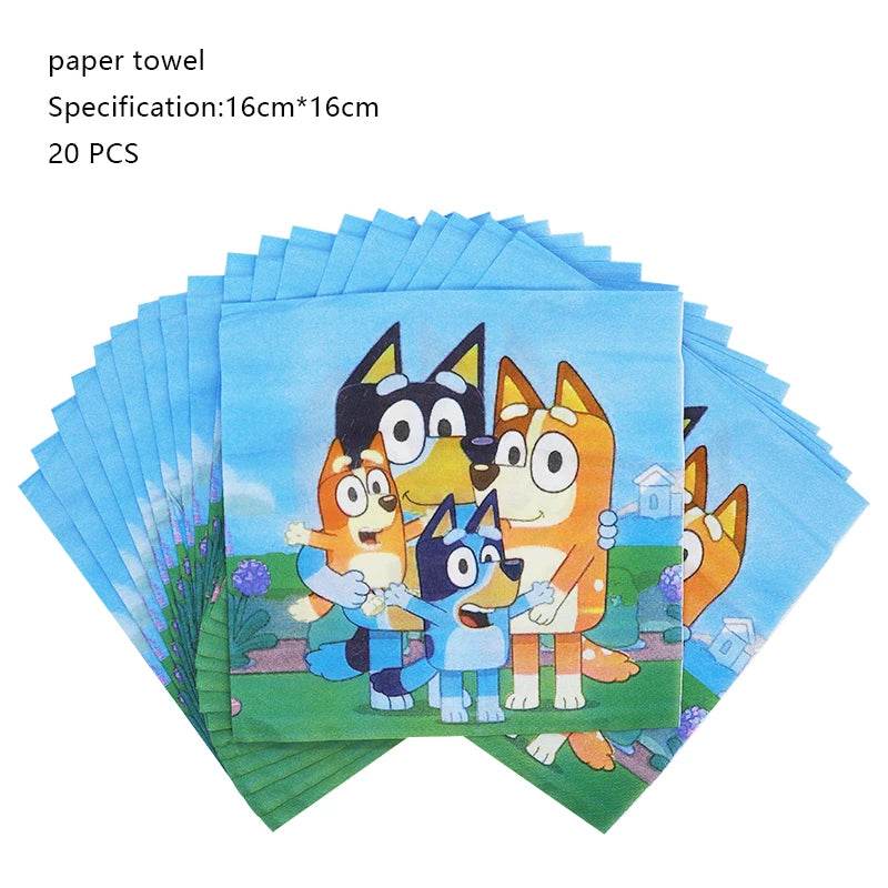 New Bluey Birthday Party Decoration Latex Balloons Bingo Aluminum Film Balloon Disposable Tableware Kids Event Supplies Backdrop - AIAZ