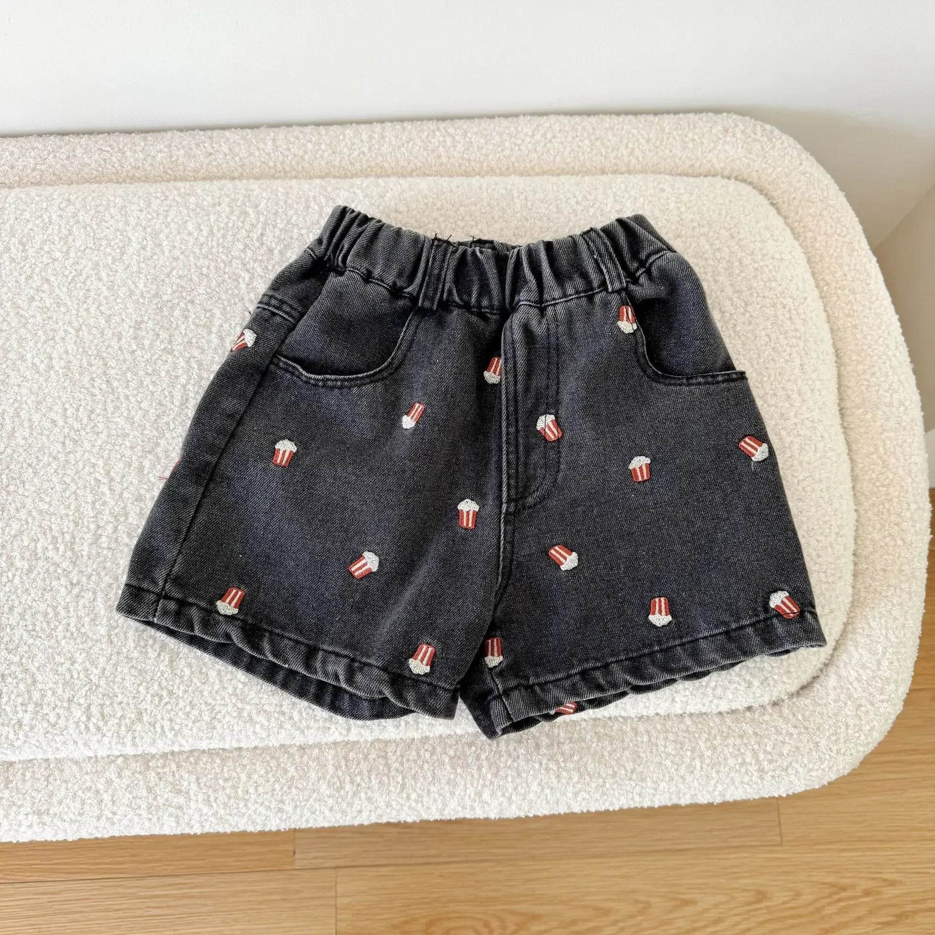 Fashion Cartoob Print Denim Kids Shorts Girls Pants Summer 2025 New Boys Summer Clothes Baby Loose Casual Pants - AIAZ