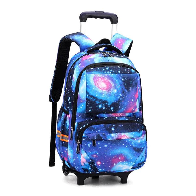School bags with Wheels School Rolling Backpacks for Boys Trolley Bag Waterproof Orthopedic School Bag Student Wheeled Backpack - AIAZ