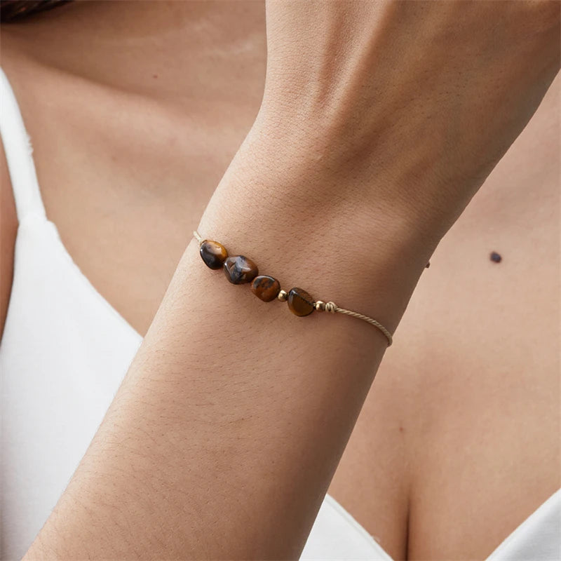 12 Zodiac Signs Woven Card Paper Bracelet for Women Men Minimalist Natural Stone Handmade  Braided Bracelet Friendship Jewelry