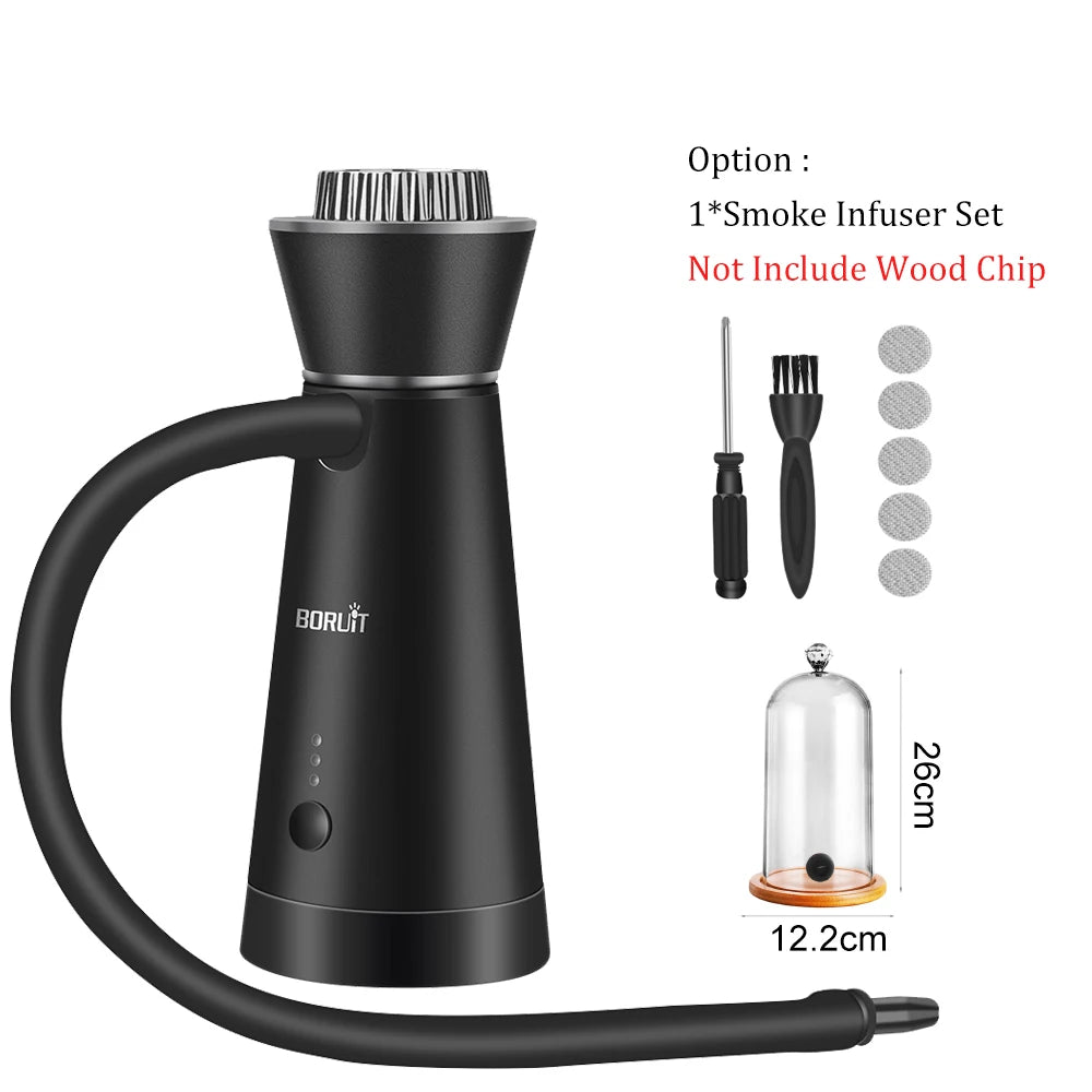 BORUIT SK301B Smoker Infuser Portable Molecular Cuisine Smoking Gun Added Flavor for Meat BBQ Cocktails Kitchen Cooking Tools