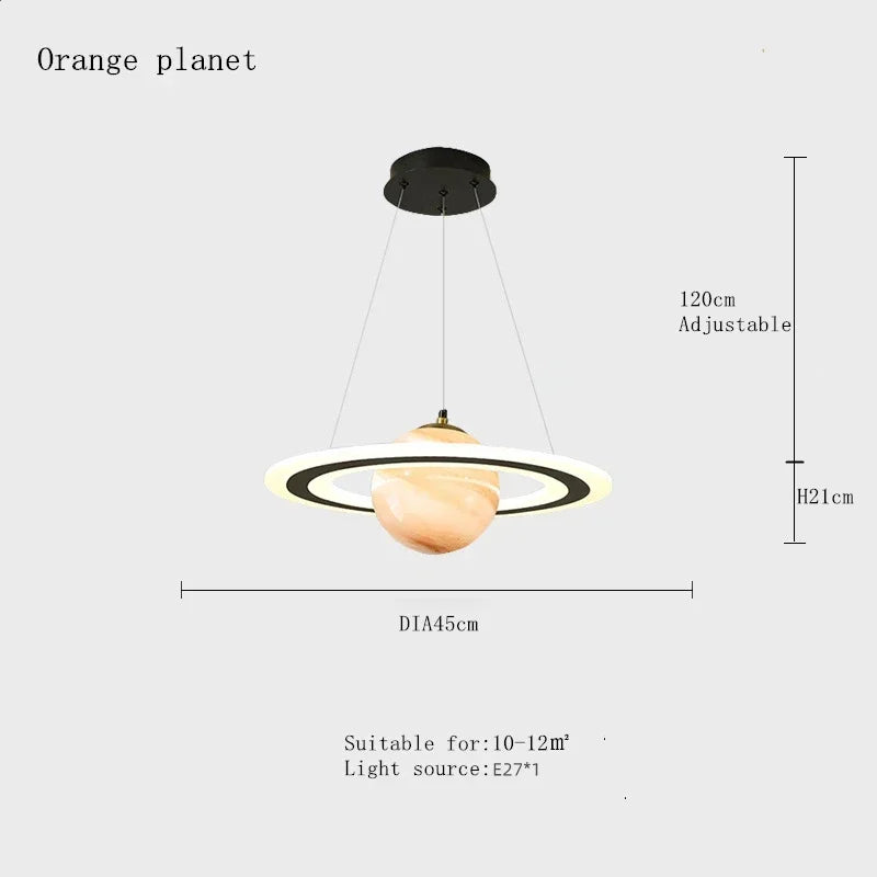 Acrylic Planet Pendant Lamp for Living  Bedroom Kitchen Children Room Space Star Indoor Hanging  E27 Changeable Light