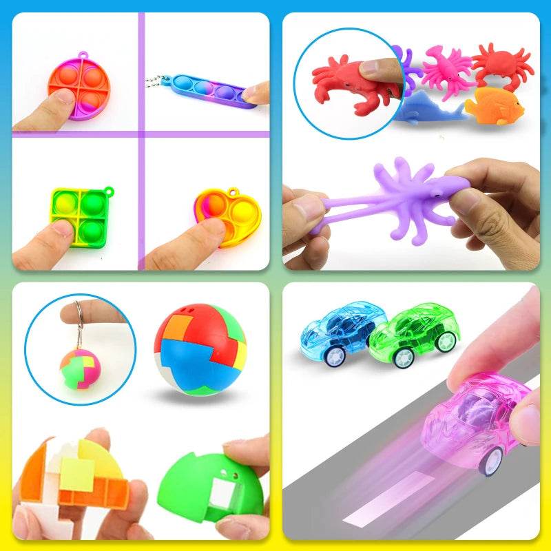 120/206pcs Kids Birthday Party Favors Set Toys Children Pinata Filler Bulk Supplies Boys Girls Classroom Carnival Prizes Favors - AIAZ