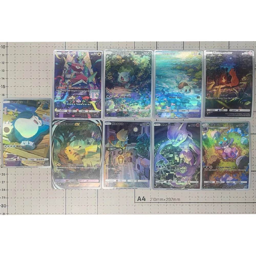 13PCS/SET NEW DIY Anime PTCG POCKET COLLECTION CARD WIGGLYTUFF TATSUGIRI ENGLISH VERSION Embossed Texture Flash Card Child Gift - AIAZ