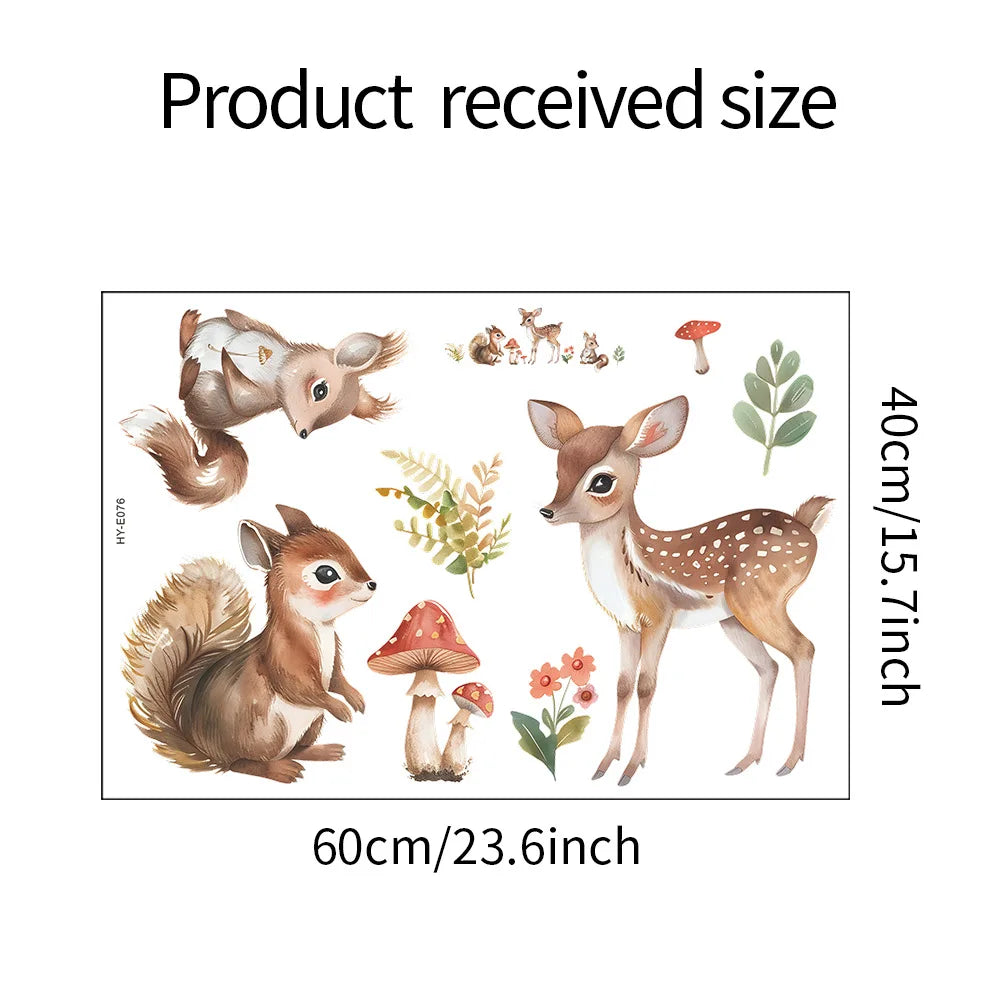 Animal Vinyl Tile Child Wall Sticker For Baby Kids Room Decoration Adhesive Wallpaper Bedroom Accessories Wall Decor Home Decor