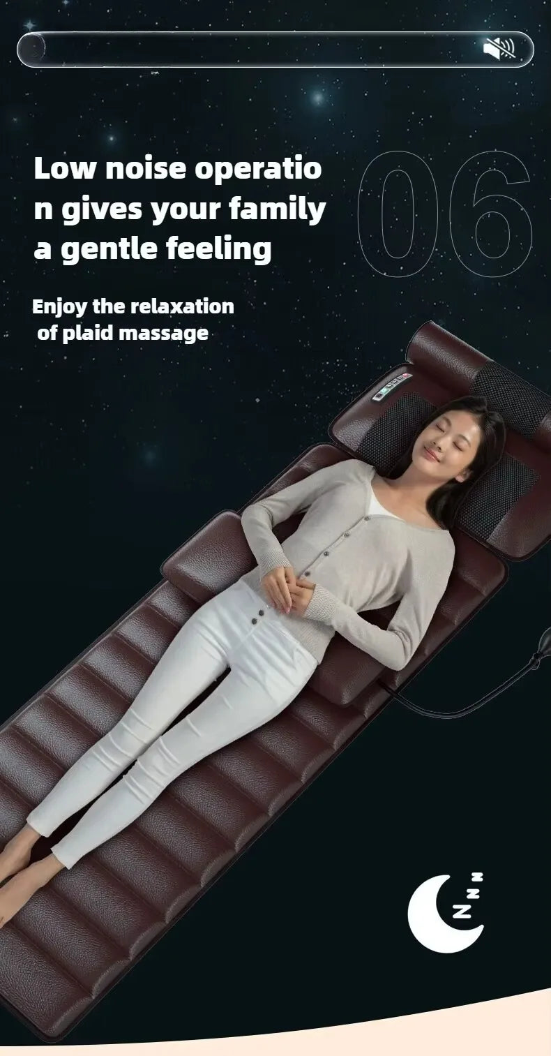 Electric Full Body Massage Mattress With Heating Hand Control Shoulder Neck Waist Airbag Back Kneading vibration Massage Cushion