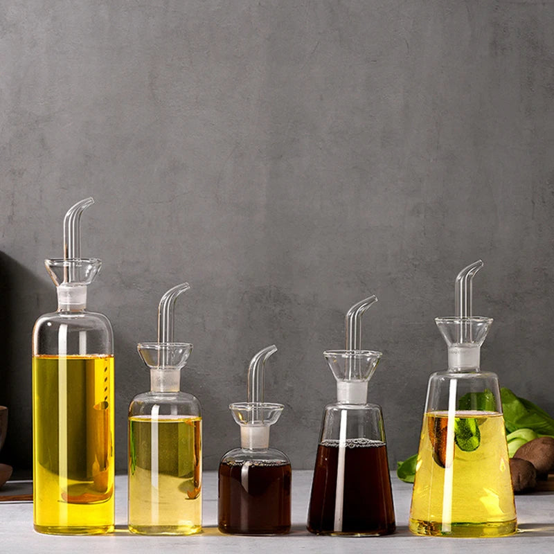 High Borosilicate Glass Oil Pot Household Leak-proof Oil Tank Seasoning Pot Household Portioning Seasoning Bottle Kitchen Tool
