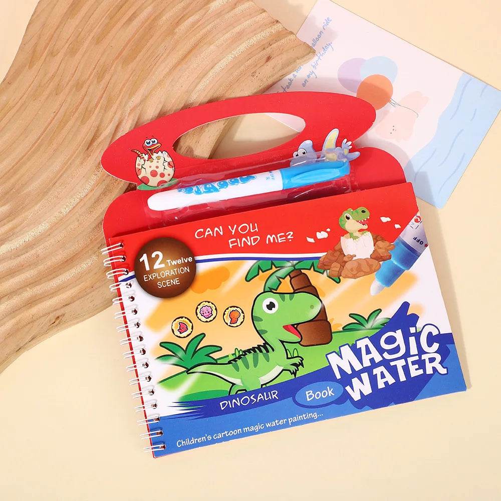 Magical Water Painting Book Toddler Early Education Toys Reusable Magic Drawing Coloring Book for Kids Children Montessori Toys - AIAZ