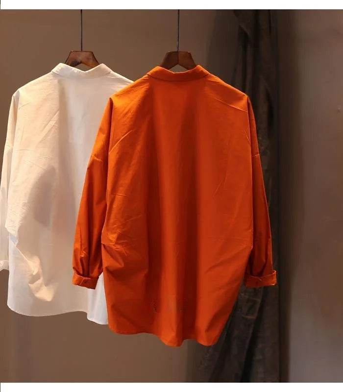 Women's Shirt Fashion Woman Blouses Print Flower Korean Vintage Blusas Female Elegant White Shirts Long Sleeve Tops Clothing - AIAZ